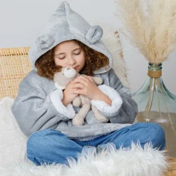 Ygo Hoodie BEAR Poly Grijs| Homewear & Kledingaccessoires