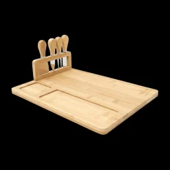 Ygo Kaasplank FRAGO M/4Del. Bestek Bamboe| Servies|Tafelaccessoires