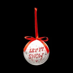 Ygo Kerstbal LET IT SNOW Wit/Rood| Woondecoratie|Kerst