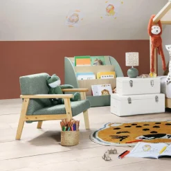 Ygo Kinderstoel BAZILE Poly Groen/Hout Nat.| Tapijten | Meubels