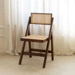 Ygo Klapstoel JACCO Ash Wood Walnut/Rotan| Klapstoelen