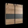Ygo Kleerkast CYKEL Plankeneiche/Graphite B135| Schuifdeurkasten