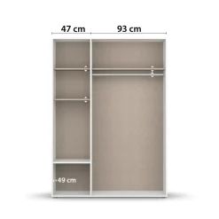 Ygo Kleerkast EDVIN Wit B140| Draaideurkasten
