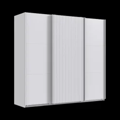 Ygo Kleerkast GERONA Wit/Latten Wit B250| Schuifdeurkasten