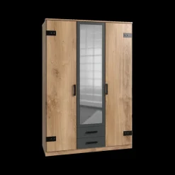 Ygo Kleerkast HUVAR Plankeneiche/Graphite B135| Jeugdkamerkasten|Kleerkasten