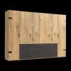 Ygo Kleerkast KICK Plankeneiche/Raw Steel B300| Draaideurkasten