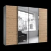 Ygo Kleerkast MENDOZA Grafiet/Artisan Eik B300| Schuifdeurkasten