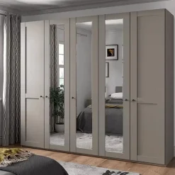 Ygo Kleerkast NAVAN B250 3xSpiegel Kiezelgrijs| Draaideurkasten