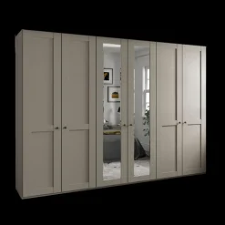 Ygo Kleerkast NAVAN B300 3xSpiegel Kiezelgrijs| Draaideurkasten