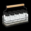 Ygo Kruidenrek BLACKWOOD 10Potjes Metaal/Hout| Keukenaccessoires|Kookaccessoires