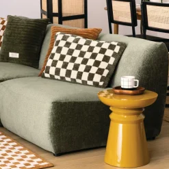Ygo Kussen DAMDRO Dambordmotief Groen| Sierkussens & Plaids