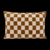 Ygo Kussen DAMDRO Dambordmotief Oker| Sierkussens & Plaids