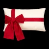 Ygo Kussen GIFTY Beige met Strik Rood| Kerst
