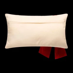 Ygo Kussen GIFTY Beige met Strik Rood| Kerst