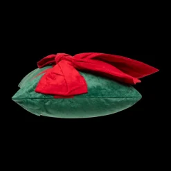 Ygo Kussen GIFTY Groen met Strik Rood| Kerst