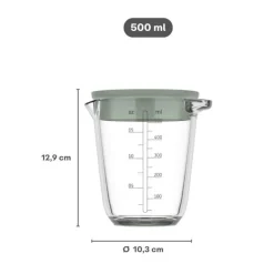 Ygo Maatbeker CHEF IT Glas 0,5L m/Deksel Nordic Sage| Keukenaccessoires|Kookaccessoires