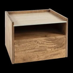 Ygo Nachttafel FIDEL Hangend Mango/Travertin| Nachttafels