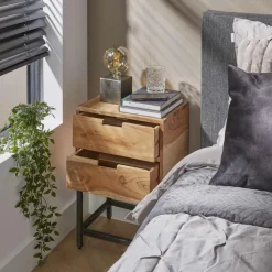 Ygo Nachttafel FLORIEN Massief Acacia| Nachttafels
