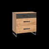Ygo Nachttafel KICK F99-Plankeneiche/Raw Steel B58| Nachttafels