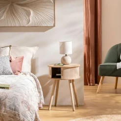 Ygo Nachttafel NISIOS Rond Crème| Nachttafels