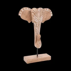 Ygo Olifant OLKOZ Hoofd Op Staander Mango| Woondecoratie