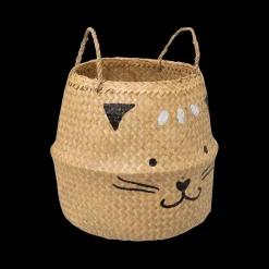 Ygo Opbergmand KATZY Kat Rond Naturel| Decoratieve Accessoires|Tapijten