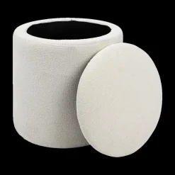 Ygo Opbergpouf BOUILLON Rond Beige| Opbergboxen|Decoratieve Opbergers