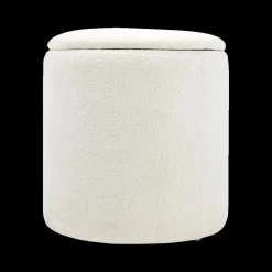 Ygo Opbergpouf BOUILLON Rond Beige| Opbergboxen|Decoratieve Opbergers