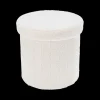 Ygo Opbergpouf BUOLI Rond Teddy Wit| Opbergboxen|Decoratieve Opbergers