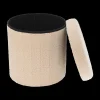 Ygo Opbergpouf BUOLI Rond Teddy Beige| Opbergboxen|Decoratieve Opbergers