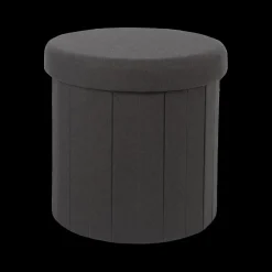 Ygo Opbergpouf DOAKA Rond Zwart| Opbergboxen|Decoratieve Opbergers