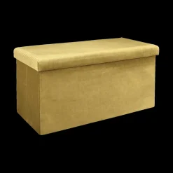 Ygo Opbergpouf FLIRAX Rechthoek Oker| Opbergboxen|Decoratieve Opbergers