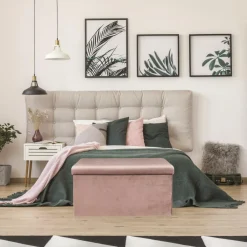 Ygo Opbergpouf FLIRAX Rechthoek Roze| Opbergboxen|Decoratieve Opbergers