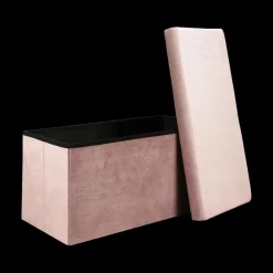 Ygo Opbergpouf FLIRAX Rechthoek Roze| Opbergboxen|Decoratieve Opbergers