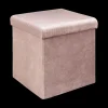 Ygo Opbergpouf FLIRAX Vierkant Roze| Opbergboxen|Decoratieve Opbergers