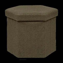 Ygo Opbergpouf HEXIO kaki| Opbergboxen|Decoratieve Opbergers