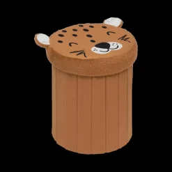 Ygo Opbergpouf LEO Luipaard Poly Bruin| Decoratieve Accessoires|Tapijten