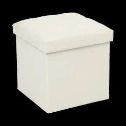 Ygo Opbergpouf LYSANDRA VK Stof Beige| Opbergboxen|Decoratieve Opbergers