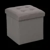 Ygo Opbergpouf LYSANDRA VK Stof Grijs| Opbergboxen|Decoratieve Opbergers