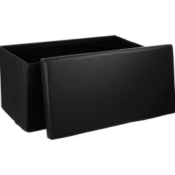 Ygo Opbergpouf ORISA RH PVC Zwart| Opbergboxen|Decoratieve Opbergers