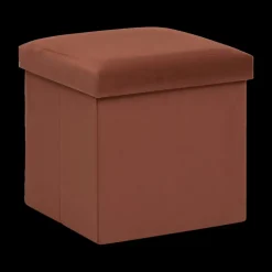 Ygo Opbergpouf TRESIO Velvet Terra| Decoratieve Opbergers|Opbergboxen