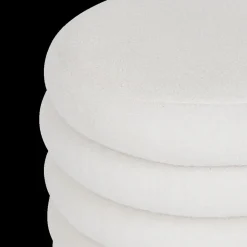 Ygo Opbergpouf ZILXIA Ovaal Bouclé Wit| Poufen & Voetenbanken