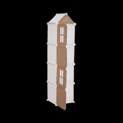 Ygo Opbergrek CASTLE 4Del. Met/Poly Wit/Beige| Slaapkamer|Accessoires