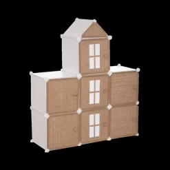 Ygo Opbergrek CASTLE 7Del. Met/Poly Wit/Beige| Slaapkamer|Accessoires