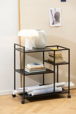 Ygo Opbergtrolley 3 leggers SPARROW Metaal Zwart| Opbergrekken & -Trolleys|Keukenrekjes