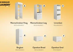 Ygo Opzetkast LAUNDRY B67,5 Wit| Wasruimte & Opbergkasten