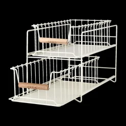 Ygo Organiser DOROTA 2 Niveaus Metaal Beige| Servies|Keukenaccessoires