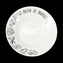 Ygo Pastabord PASTA DI NAPOLI Porselein Wit/Zwart| Servies|Kookaccessoires