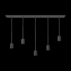 Ygo Pendel RETRO RH 5D. Plafondplaat Zwart| Hanglampen