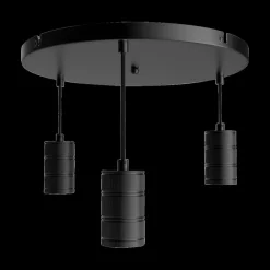 Ygo Pendel RETRO Rond 3D. Plafondplaat Zwart| Hanglampen